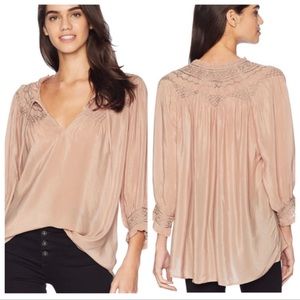 Frye Cara peasant smocked top